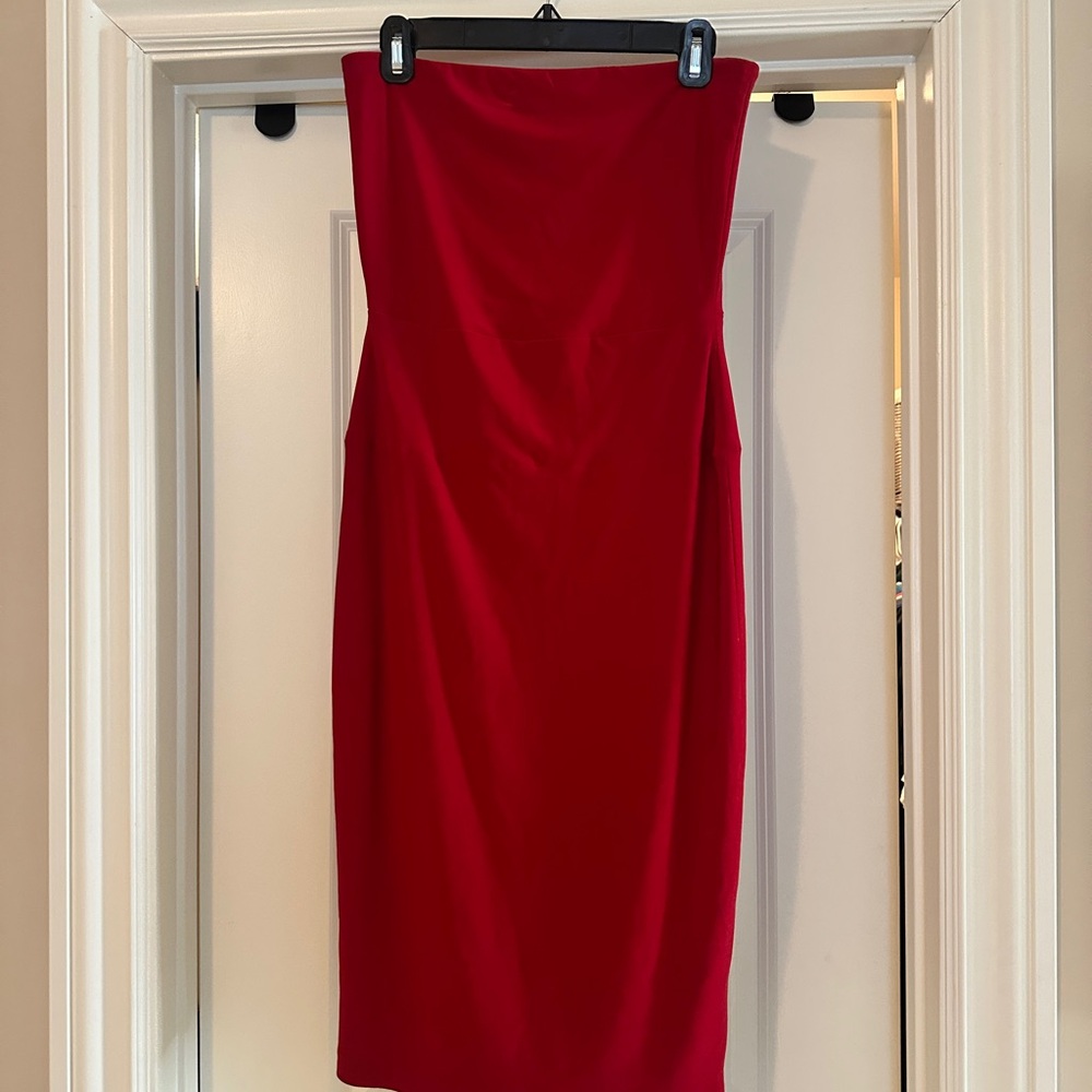 Norma Kamali Strapless Scarlet Dress
